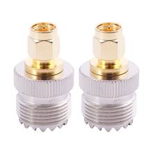 2x SMA Male to UHF Female SO239 SO-239 Jumper Plug RF Adapter Connect PL-259 Gold 2024 - buy cheap