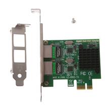 Placa de rede ethernet pci-e x1 de porta dupla, gigabit, 10/100/1000mbps, adaptador de taxa 2024 - compre barato