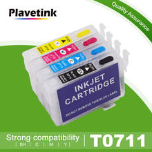 Plavetink 4 Color T0711 Refillable Ink Cartridge For Epson Stylus SX400 SX405 SX405 SX410 SX215 SX218 Printer with ARC chips 2023 - buy cheap