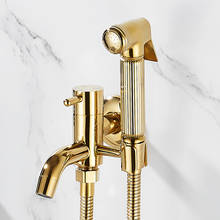 Toilet Bidet Faucet Bathroom Bidet Mixer Tap Gold Brass Bath Shower Blow-fed Spray Gun Nozzle Bidet Faucet Single Cold Water Tap 2024 - buy cheap