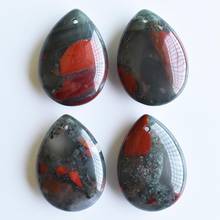 Wholesale 4pcs/lot 2020 New Fashion good quality natural Bloodstone stone water drop charms pendants for jewelry making free 2024 - buy cheap