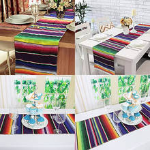 Table Runner Classic Mexican Stripe Colorful Rainbow Cotton For Wedding Party Table Kitchen Runner Luxury Home Decor 213*35cm/Pc 2024 - buy cheap