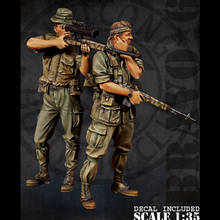 Kit de resina de soldados gk, equipe sniper dos eua, vietnã, assunto militar da segunda guerra mundial, combinação de cenas sem revestimento, sem cor, 1/35 2024 - compre barato