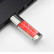 Pen drive usb, logotipo da moda, pendrive de cristal personalizado com luz led, de metal, 8gb, 16gb, 32gb, joia 2024 - compre barato