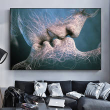 Abstract Lovers Kiss Modern Art Decorative Painting On Canvas Wall Art Poster And Prints Nordic Picture For Living Room Cuadros 2024 - buy cheap