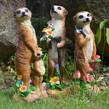 Outdoor Animal Resin Meerkat Groundhog Statue Ornaments Garden Landscape Figurines Decoration Courtyard Lawn Sculpture Crafts 2024 - buy cheap