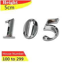 House Number Adhesive Plating Plastic Building Door Address Hotel Home Sticker Label Sign 3pcs/Pack 5cm Silver Digital #100-299 2024 - buy cheap