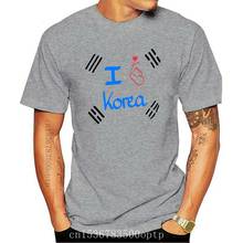 Camiseta engraçado homem serigraphied 100% algodão eu amo coréia babbayo 100% algodão t camisa masculina 2024 - compre barato
