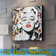 Pintura en lienzo de Hepburn Monroe, arte de pared, impresión personalizada, póster de figura de cantante de estrella de película, decoración de Hoom, imagen abstracta, pintura al óleo 2024 - compra barato