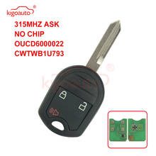 Kigoauto chave remota 3 botões 315mhz, para ford edge sem chip 2012 2013 2024 - compre barato