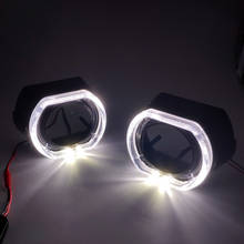 Square White LED Daytime Running Lights Angel Eye Integrated Bezel Shrouds Masks Hood Lamps For 2.5'' WST H1 Projector Lens 2024 - compre barato