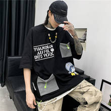 VERSMA Janpanese Harajuku BF Pocket Patchwork T-shirt Men Women Summer High Street Hip Hop Vintage Rock Punk Youth T Shirts Men 2024 - buy cheap