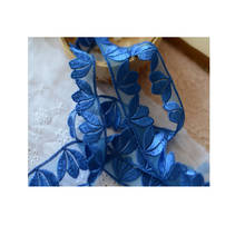 1 / meter blue water soluble lace embroidered gauze 2024 - buy cheap