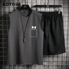 Summer Men Casual Sport Suit Quick Dry Jogger Shorts Set Vest + Shorts Sets Male Tracksuit Cotton Breathable Sportswears 3XL 4XL 2024 - buy cheap