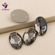 YANRUO 3210 овальные черные алмазы, пришивные камни, свадебные Стразы, серые стеклянные кристаллы, Пришивные украшения с плоской спинкой 2024 - купить недорого