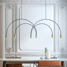 Lámpara colgante de estilo nórdico posmoderno para sala de estar, luz dorada de rama de Metal de lujo montada en superficie, LED 2024 - compra barato