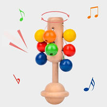 Brinquedo colorido de madeira para bebês, chocalho de brinquedo para crianças pequenas, brinquedo infantil para academia 2024 - compre barato