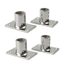 90 Degree Stainless Steel 316 Marine Boat Rectangular Pipe Rail Stanchion Post Socket Base Fittings For 22mm And 25mm Tube 2024 - buy cheap