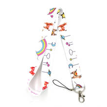 Cute Rainbow Alpaca Cartoon Keychain Lanyard For Keys ID Badge Holder Hang Rope Neck Strap Keyrings Wallet Mobile Accessories 2024 - buy cheap