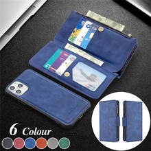 Zipper Wallet Multi Card Holder Phone Case for iPhone 13 12 Pro Max 11 XS XR X 8 7 6 6S Plus Leather Magnetic Back Cover Coque 2024 - buy cheap