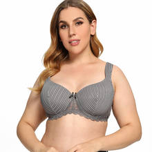 Back Support Sexy Lace Bras for Women Underwear Stripe Plus Size Femme Brassiere Bralette 32 34 36 38 40 42 44 46 48 2024 - buy cheap