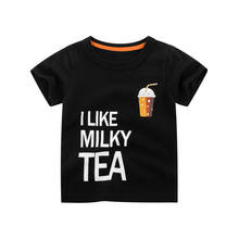 Baby Boys T-Shirts Letter Print Black Tshirt Kids Tees Children Summer Cotton Girls Tops 2-9T Clothes 2024 - buy cheap