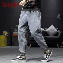 Zongke-Pantalones casuales a la altura del tobillo para hombre, pantalón de chándal sólido, M-5XL de Hip Hop, novedad, primavera 2021 2024 - compra barato