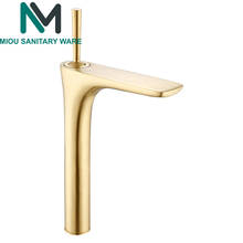 Brushed Golden Bathroom Basin Faucets Deck Mounted Tall Taps Spout Vanity Sink Mixer Tap For Bathroom Torneira 2024 - buy cheap