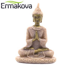 ERMAKOVA 8cm(3.1")Tall Mini Thailand Buddha Statue Fengshui Sculpture Natural Sandstone Buddha Figurine Home Office Decoration 2024 - buy cheap