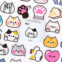 Kawaii Cartoon Cat Stationery Paper Sticker Scrapbooking Seal Creative DIY Diary Journal Decorative Adhesive Label Supplies 45P 2024 - buy cheap