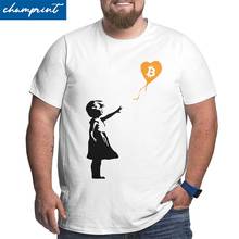 Men's T-Shirts Bitcoin Banksy Balloon Guys Big Tall Tees Crypto Btc Blockchain T Shirts Plus Size Big Size Large 4XL 5XL 6XL Top 2024 - buy cheap