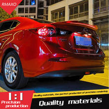 Для Mazda 3 Axela спойлер 2014-2018 led свет ABS Материал заднего крыла автомобиля праймер цвет задний спойлер для Mazda 3 Axela спойлер 2024 - купить недорого