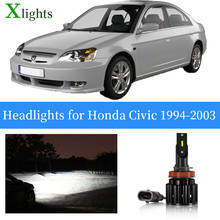 Xlights автомобильные лампы для Honda Civic 1994 1995 1996 1997 1998 1999 2000 2001 2002 2003 светодиодные фары ближнего света дальнего света Canbus фары авто свет лампы фары лампы головного света 12 В 24 В аксессуары 2024 - купить недорого