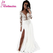 Praia vestidos de casamento 2020 mangas compridas tule apliques vestidos de noiva doura boho vestido de noiva vestidos de casamento robe de mariee 2024 - compre barato