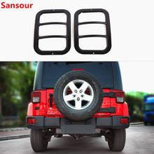 Sansour-luz antiniebla trasera para coche, cubierta de Metal para Exterior, accesorios de protección para Jeep Wrangler JK 2007-2018, estilo de coche 2024 - compra barato