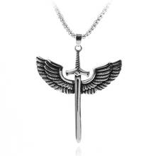 Goth Vintage Sword Wings Necklace For Men Women Chain Accessories Weapon Model Pendant Necklaces Jewelry Gifts 2024 - buy cheap