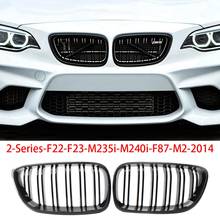 2 rejillas de parachoques delantero de carbono, línea de parrilla Dual para BMW Serie 2 F22 F23 M235I M240I F87 M2 2014 + 2024 - compra barato