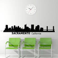 Sacramento California Wall Decal For Kids Room City Skyline Vinyl Wall Sticker City Silhouette Mural Living Room Art Decor LL906 2024 - buy cheap