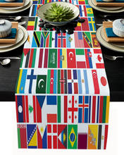 Camino de mesa con bandera nacional, Mantel Individual para decoración de cocina, Hotel, hogar, boda 2024 - compra barato