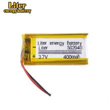Liter energy battery 3.7V 400mAh 502040 plug Lithium Polymer Li-Po Rechargeable Battery For MP3 MP4 MP5 2024 - buy cheap