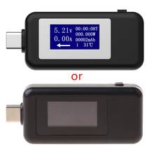 Многофункциональный USB-тестер, цифровой измеритель напряжения тока и емкости с ЖК дисплеем и разъемом типа C, измеритель температуры и мощности A0KF 2024 - купить недорого