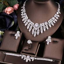 jankelly  African 4pcs Bridal Zirconia Jewelry Sets For Women jewelry sets & more Dubai Nigeria CZ Crystal Wedding Jewelry Sets 2024 - buy cheap