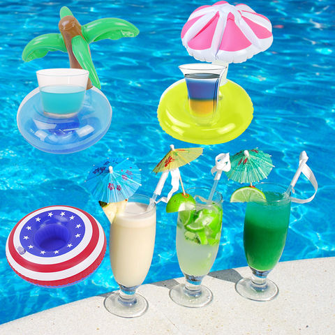 Водные подставки, плавающие надувные чашки для бассейна, тропические пляжные вечерние подставки для напитков/пива, поплавок, игрушки, Гавайские принадлежности 2022 - купить недорого