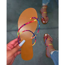 Zapatillas de verano para mujer, chanclas de fondo plano a la moda, con dedos abiertos, sandalias de playa al aire libre, zapatos de talla grande de estilo romano 2024 - compra barato
