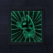 Кошечки с бабочкой светодиодный туннель света бесконечность зеркало ночной Светильник домашний декор атмосферу рамка для фотографий Luminaria 3D Kitty лампа для портретов 2024 - купить недорого