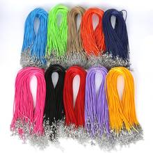 10Pcs/lot 1.5mm 2mm Adjustable Leather Cord Wax Rope Chain Necklace Extender Chain Lobster Clasp DIY Jewelry Findings Making 2024 - buy cheap