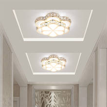 Современный светодиодный K9 хрустальный потолочный светильник, стеклянный потолочный светильник в форме цветка для прохода, блеск, коридор, балкон, потолочный светильник 2024 - купить недорого
