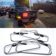 For Ford F-250 2005-2007 Angel Eye Halo Rings Latest Headlight Multi-color RGB LED Angel Eyes Halo Ring Eye DRL Remote Control 2024 - buy cheap