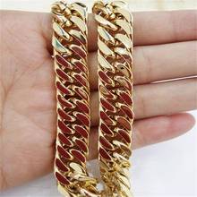 Curb Cuban Link Chain Necklace Jewelry Gift High Quality Gold Plated 316L Stainless Steel Choker 9mm Wide 2024 - buy cheap