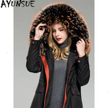 AYUNSUE Winter Jacket Women Parka Real Fur Coat Female Rabbit Fur Liner Warm Jacket Women Raccoon Fur Collar Long Coat MY4368 2024 - buy cheap